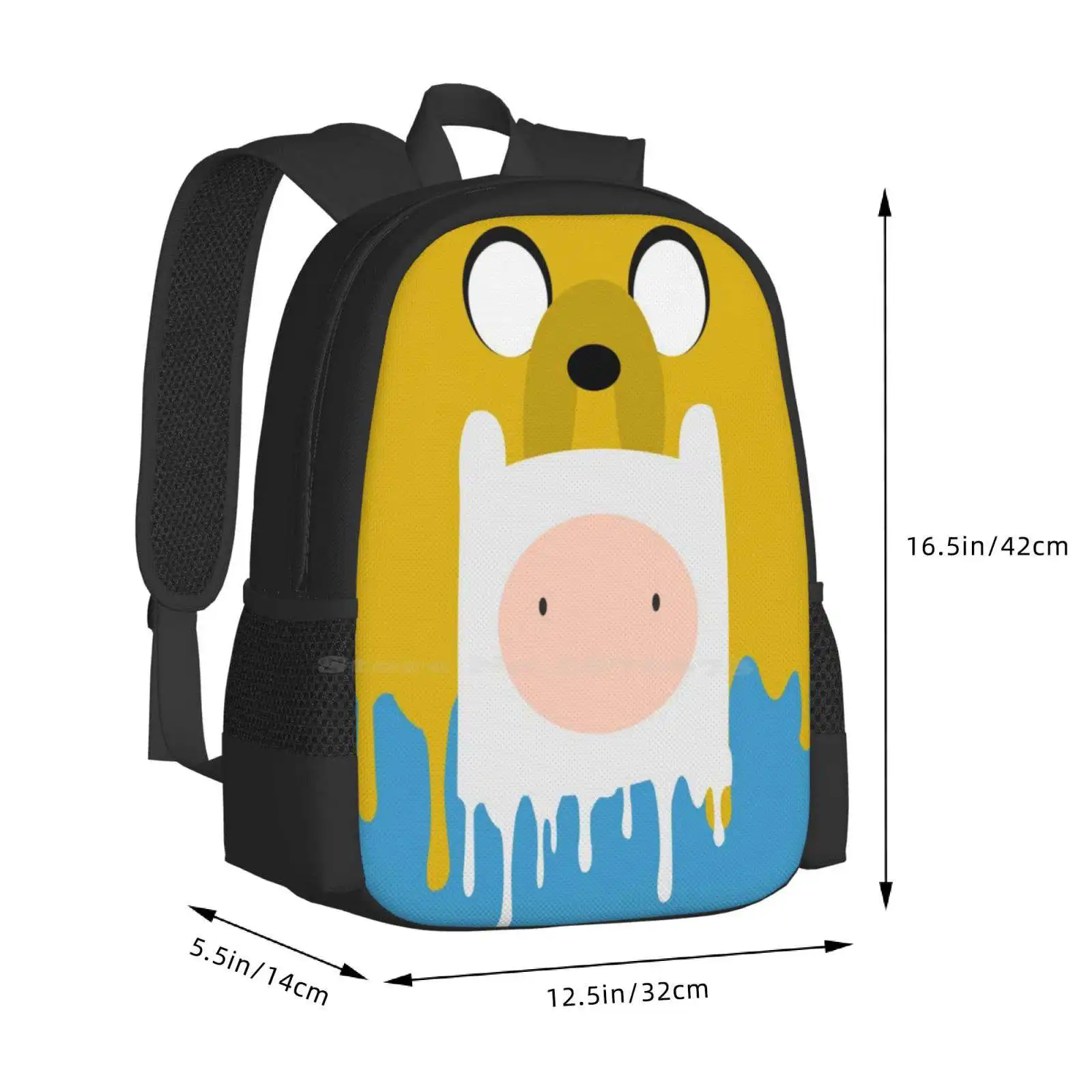 Finn n \'jake Splash projekt gorąca wyprzedaż plecaków modne torby wektor Finn Jake czas przygody Splash żółty niebieski