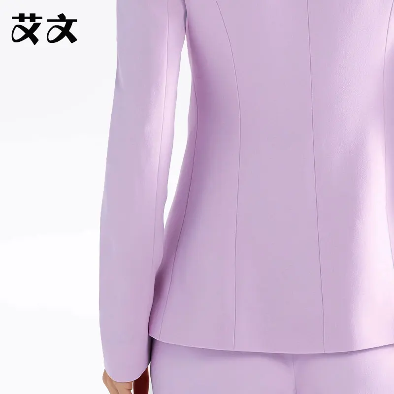 طقم بدلة عمل نسائي مكون من قطعتين من Allingentle Peak Lapel طقم بدلة أنيقة لملابس مكتب الحفلات حسب الطلب