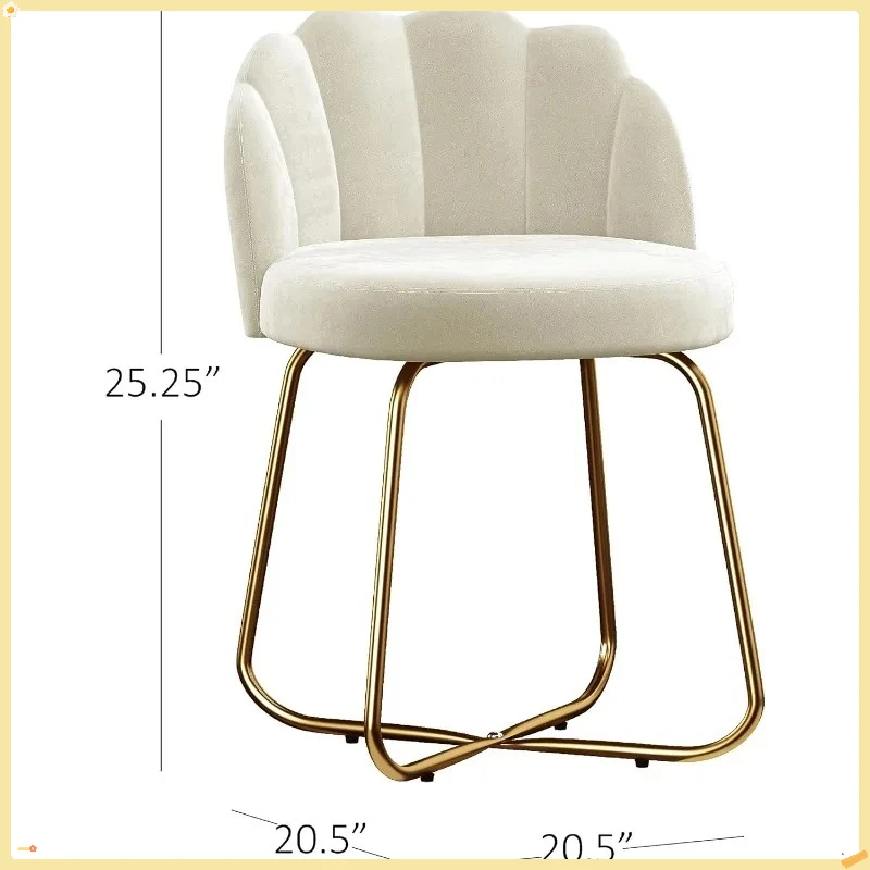 مقعد أبيض مع مسند ظهر، مقعد مكياج محمول للنساء والفتيات، أثاث غرفة نوم الحمام، مقعد للمكياج #3