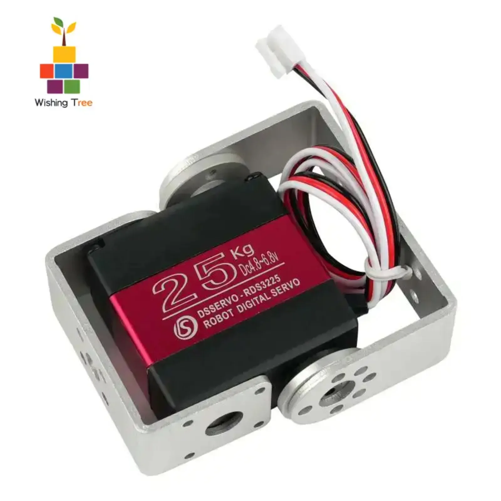 Digital Metal Gear Servo 25KG High Torque Waterproof Dual Axis 270 Degree PWM Control with Bracket for Robot Manipulator Arms