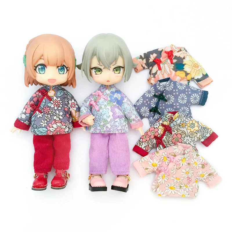 Spot Ob11 ropa de bebé 12 minutos Bjd bebé Vintage Top Gsc Penny Pd9 pantalones lisos de estilo chino conjunto regalo sorpresa de cumpleaños