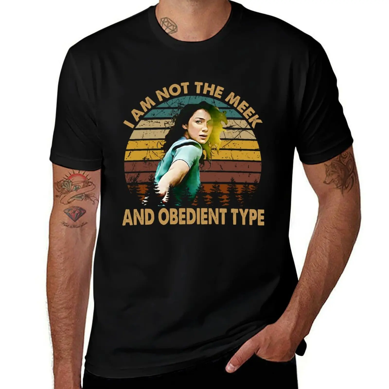 

Retro I am not obedient type outlander art film for fans T-Shirt man t shirt customizeds clothes plus size men clothing