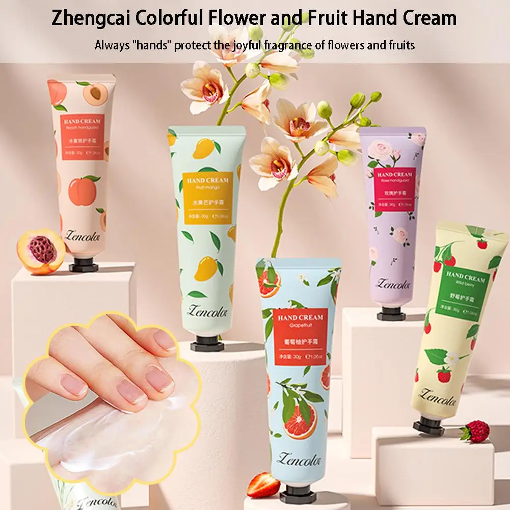 1Pc crema per le mani con profumo di fiori Anti screpolatura essenza vegetale cura per l'idratazione della pelle secca colore casuale 30g