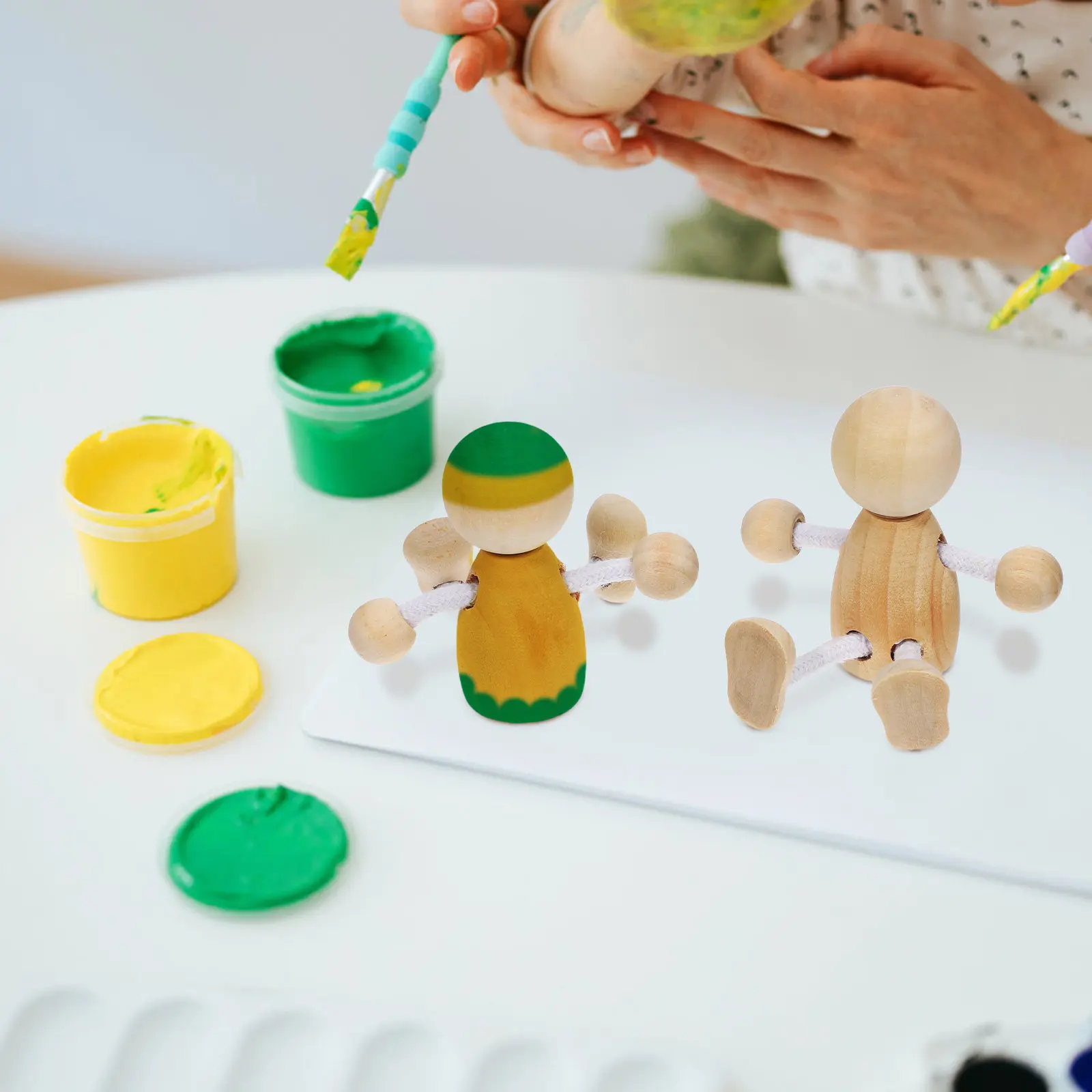 

Деревянные фигурки-человечки без покраски для поделок, DIY-проектов, детских творческих работ, аксессуары для кукольных домиков