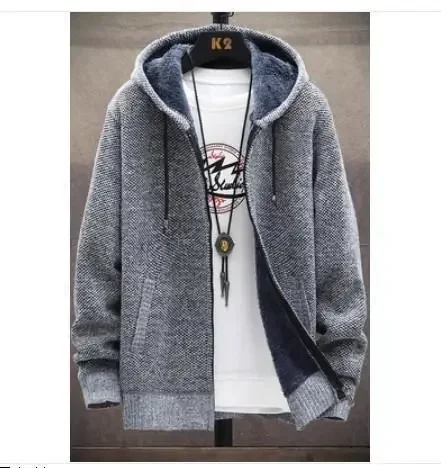 New Autumn and Winter Men's Fashion Hooded Sweater Men's Casual Plus Fleece Thickened Warm High-Quality Large Size Sweater 2025