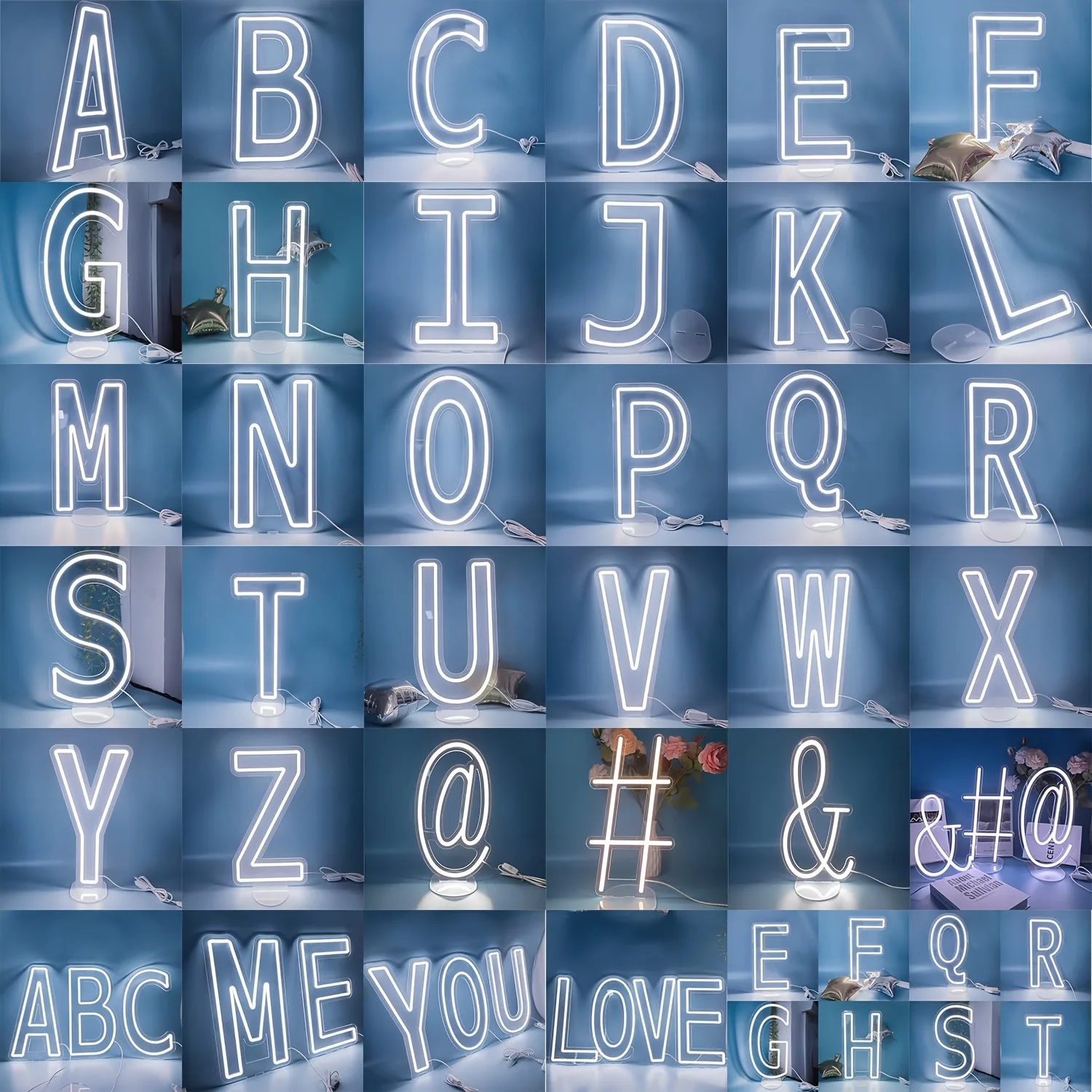 

Неоновая вывеска с буквами A-Z, 26 светодиодных букв с диммером, неоновая подсветка для свадеб, дней рождения, вечеринок, юбилеев, декора.