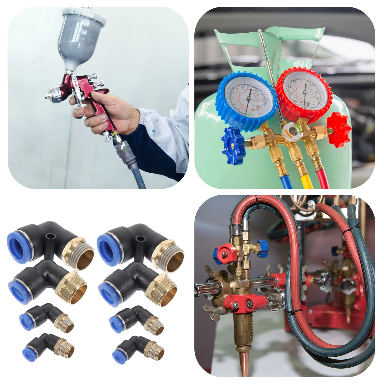 

1 Set Air Hose Fitting Assortment Quick Connect Copper Plastic Straight Coupling For Industrial Projects Air Tool Supply Tube