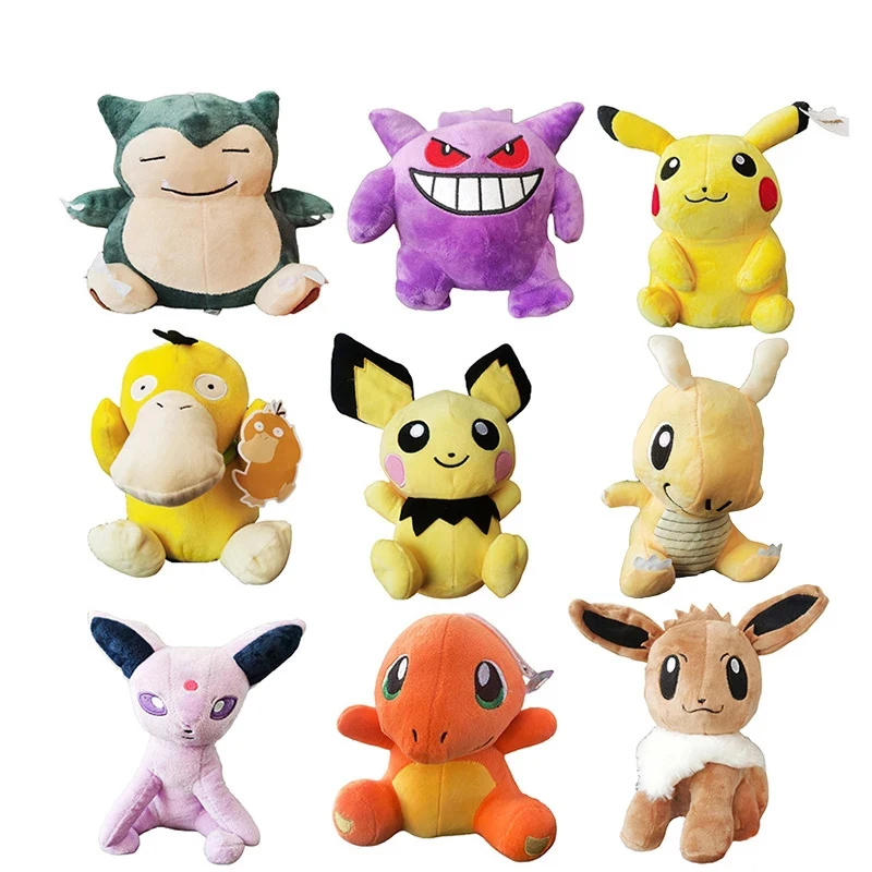 

Genuine 20cm Pokemon Stuffed Plush Toy Cute Pikachu Eevee Charizard Snorlax Anime Character Doll Kid Baby Pokemon Fan Gift