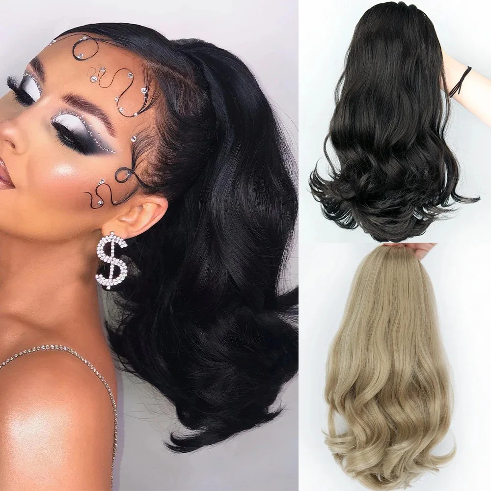 

Hairpin for ponytail: Clips for holding short ponytail, natural peony-style perm for high ponytail, slightly curled ponytail, and can be tied into low ponytail.
