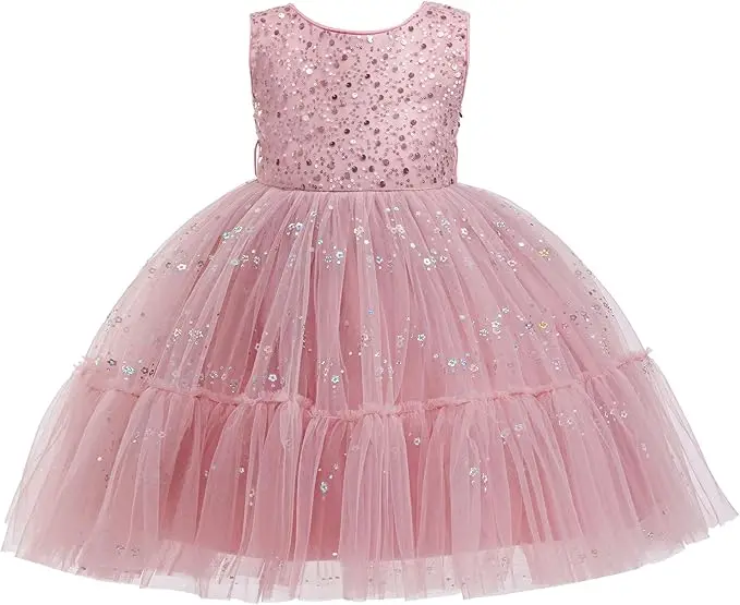 

Snvdzo Flower Girls Sequin Tulle Tutu Dress For Wedding Birthday Evening Party Prom Banquet Princess Gown 2026