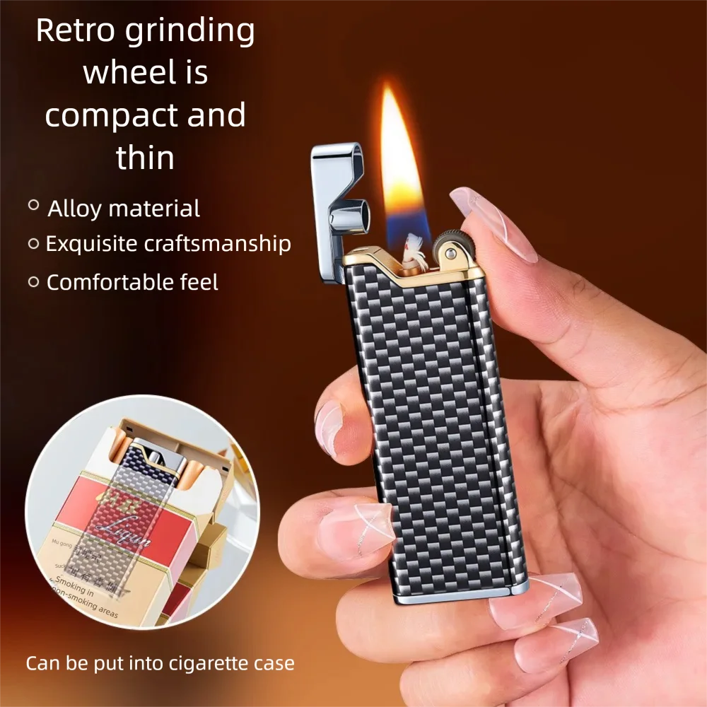 Portable, durable, high aesthetic value, internet celebrity gift, electroplated bag flower, ultra-thin grinding wheel lighter