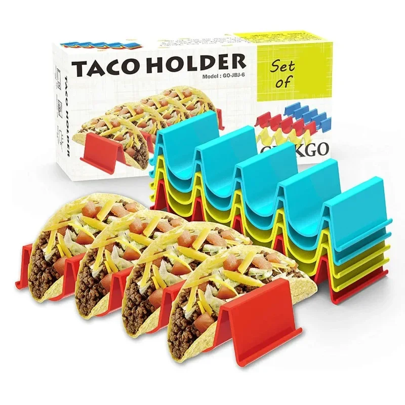 1/2PCS Mexican Tacos Pancake Shelf Holder Tortilla Wave Shape Tray Holder Colorful Pizza Roll Food Display Holders Kitchen Tool