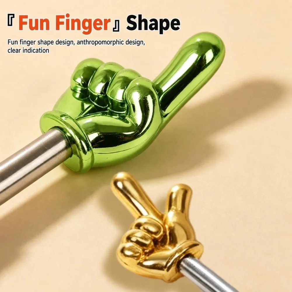 Portable Non-Slip Handle Retractable Reading Stick Finger Design Extendable Teaching Pointer Pointing Rod Blackboard Whiteboard