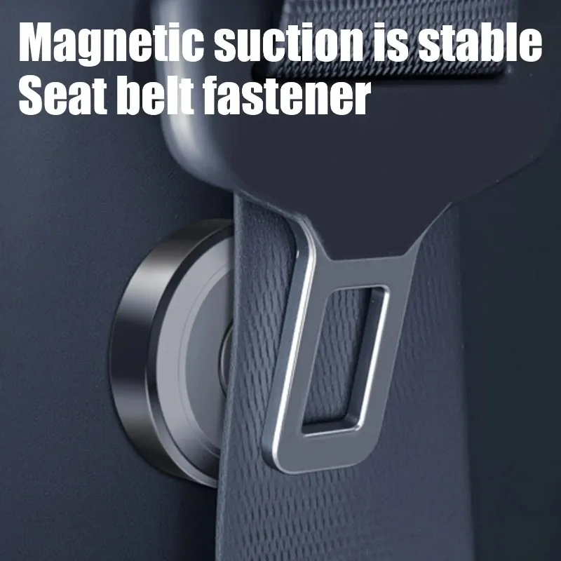 Magnetic Car Seat Belt Holder Fixing Clip Alloy Seat Belt Limiter Stopper Seat Belt Stabilizing Device Car Interior Accessories