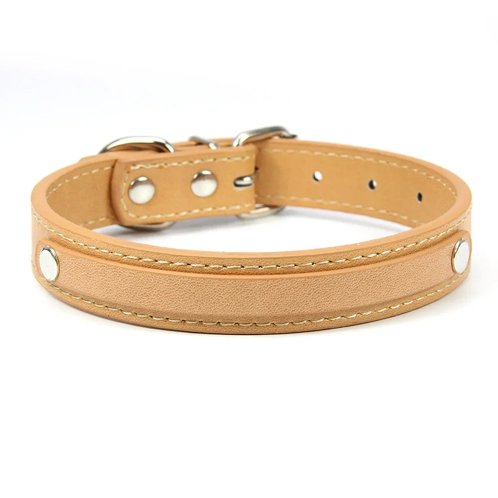 12 PCS Wholesale Plain PU Leather DIY Name ID Dog Collar Custom Letters Charms Puppy Cat Neck Strap Collars for Small Medium Dog