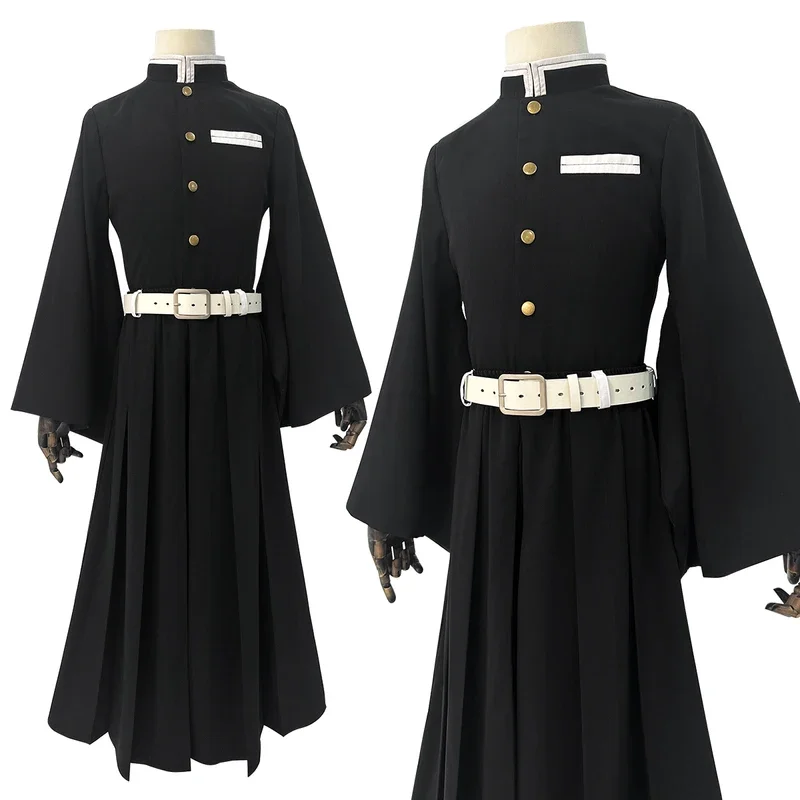 

FC6HOLOUN Anime Tokitou Muichirou Cosplay Costume Wig Embroidery Top Elastic Pants Belt Rose Net Cos Convention Halloween C@FC8！