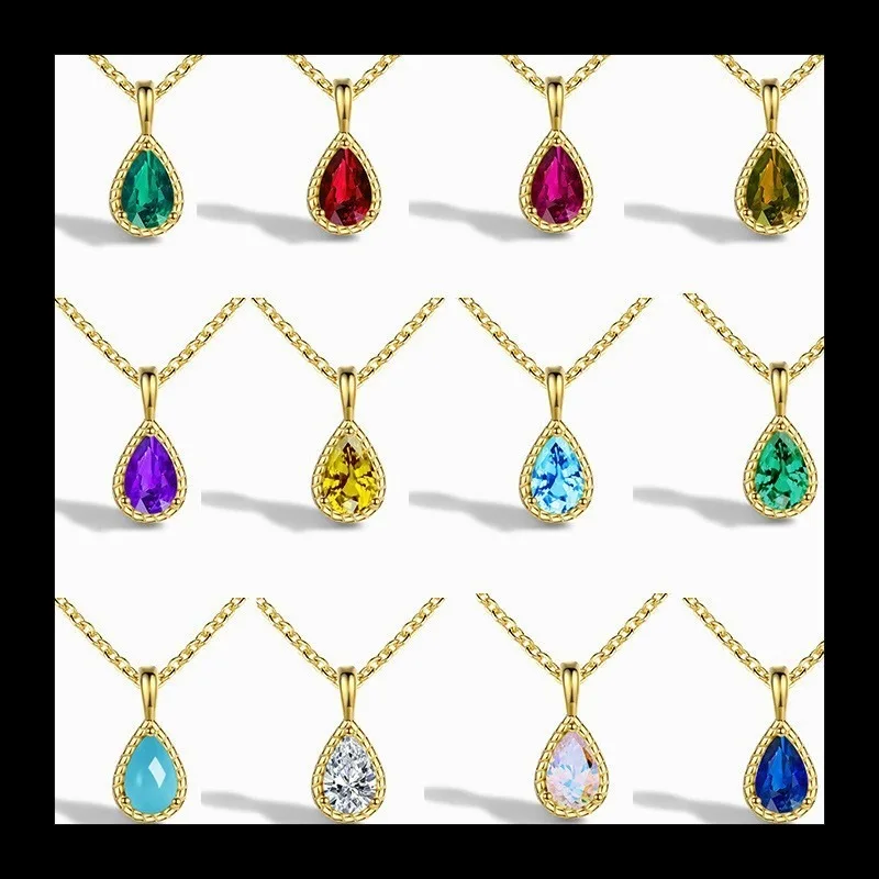 

AliExpress Лидер продаж S925 стерлингового серебра тренд мода простой кулон французское обычное ожерелье желтый драгоценный камень