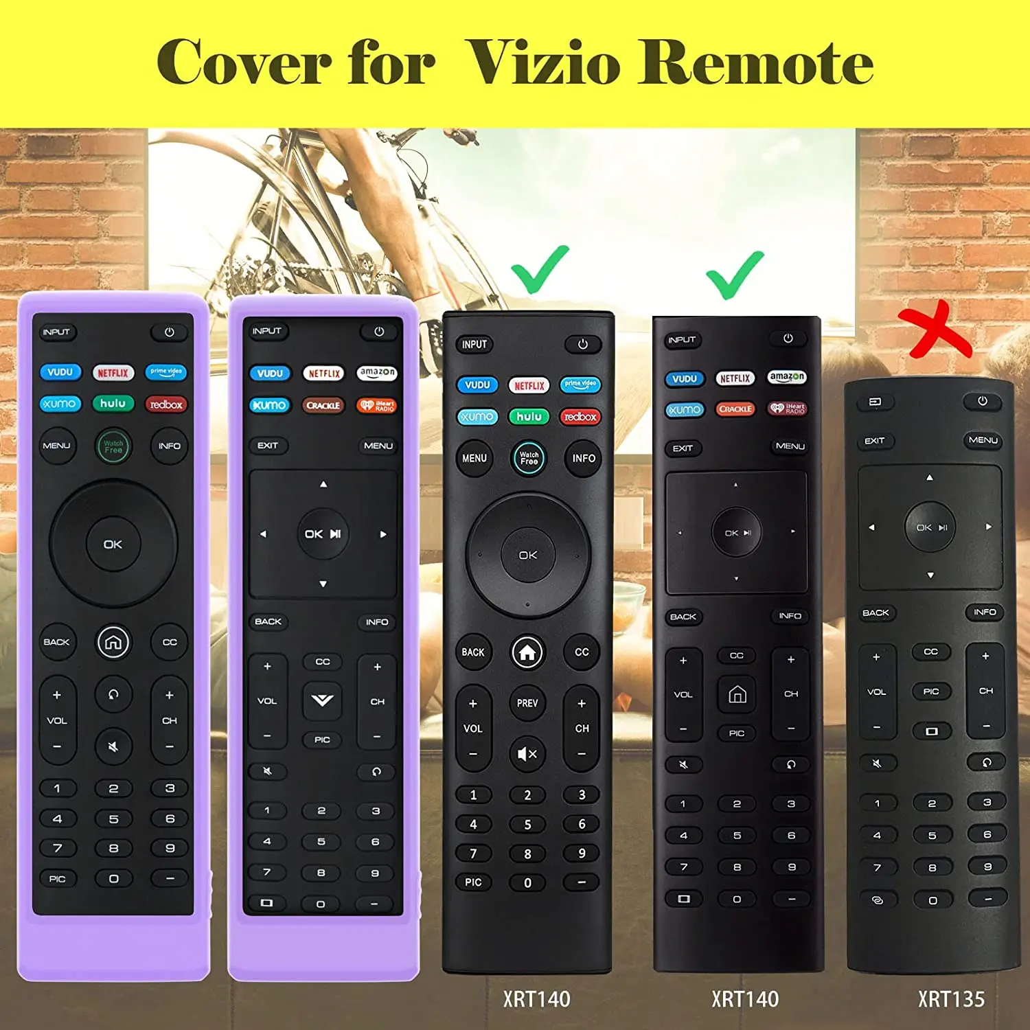 Cover for Vizio Remote, Silicone Case for Vizio Remote XRT136 / XRT140 D Universal Smart TV Control Skin Sleeve for Vizio Remote