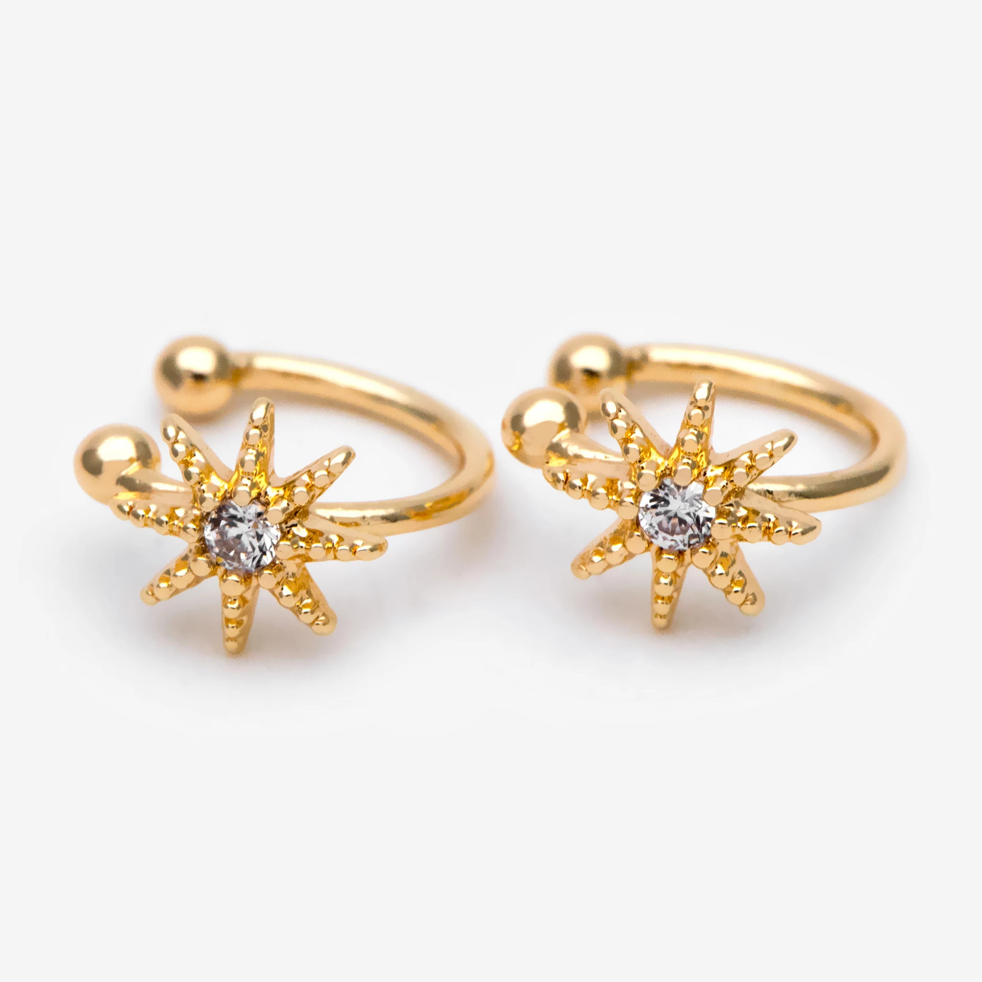 

10pcs Cubic Zirconia Adjustable Clip-on Ear Wire, Gold Plated Brass Earwire Earring Clips (GB-1336)