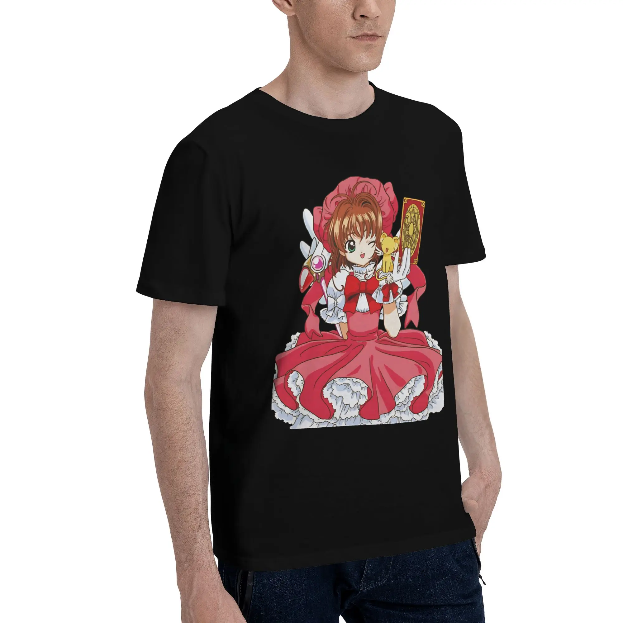 cardcaptor sakura  Graphic 100% Cotton T-Shirt Bandai Cardcaptor Sakura Tees Tops For Men