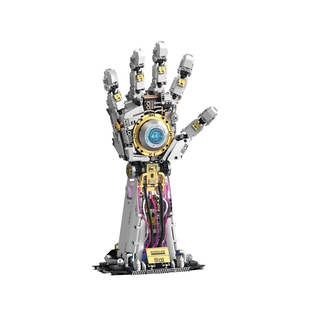 1424pcs Cyberpunk Mechanical Hand Assembly Toy H1009 Collectible Adult Figurine Model Building Blocks Ephemeral Theme view 2