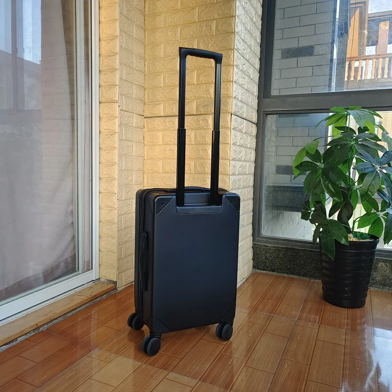 Mala de viagem com couro para homens, roda universal, trolley box, bagagem de negócios, PC, caixa de viagem fosco, 21 Polegada