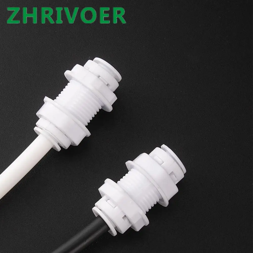 1PCS 1/4 Inch Quick Straight -Through Purifier Joint Pipe Connector Of Reverse Osmosis Water System Fittings Tube Plate-Piercing