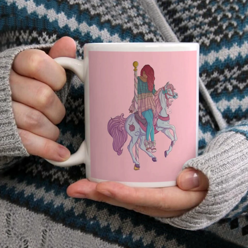 

CarouselCoffee Mug Tea Cup 11oz Coffee Cup Funny Birthday Ceramic Mug Personalized Cup