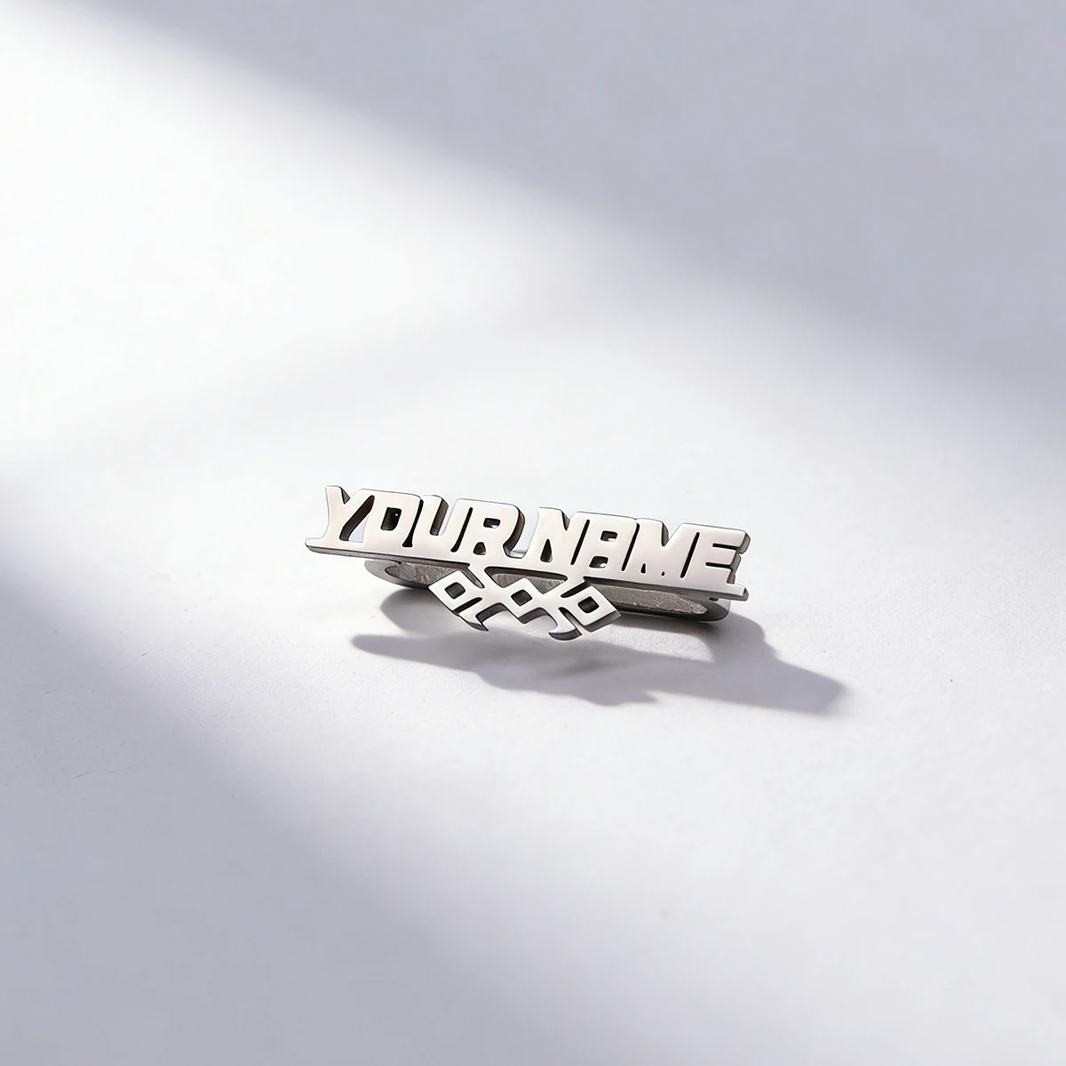 Chandler Personalized Tribal Geometric Name Watch Band Studs, 20mm & 22mm Stainless Steel Charms