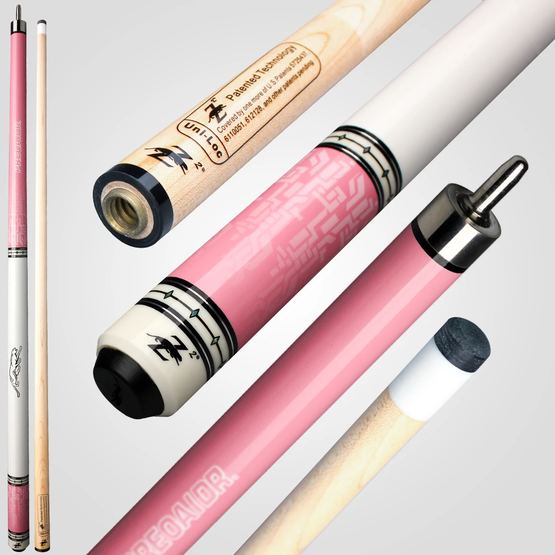 3142 Preoaidr Premium Pink Billiard Cue Set With Joint Protector - 57.8