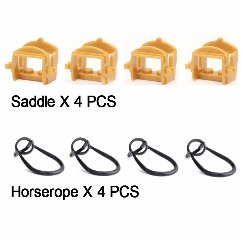 Building Block Figurine Accessories are compatible with Saddle Mount Horse Rope Reins MOC Scene Part