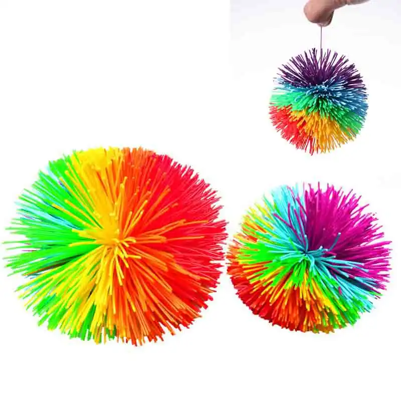 New Anti-Stress 6cm/9cm Rainbow Fidget Sensory Koosh Ball Baby Funny Stretchy Ball Stress Relief Kids Autism Special Needs