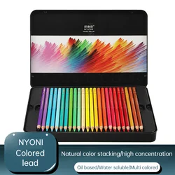 NYONI 24/36/48/72/120 Colors Oily Color Pencil Artist Drawing Wooden Colored Pencil Set Water-soluble Soft Core Art Painting