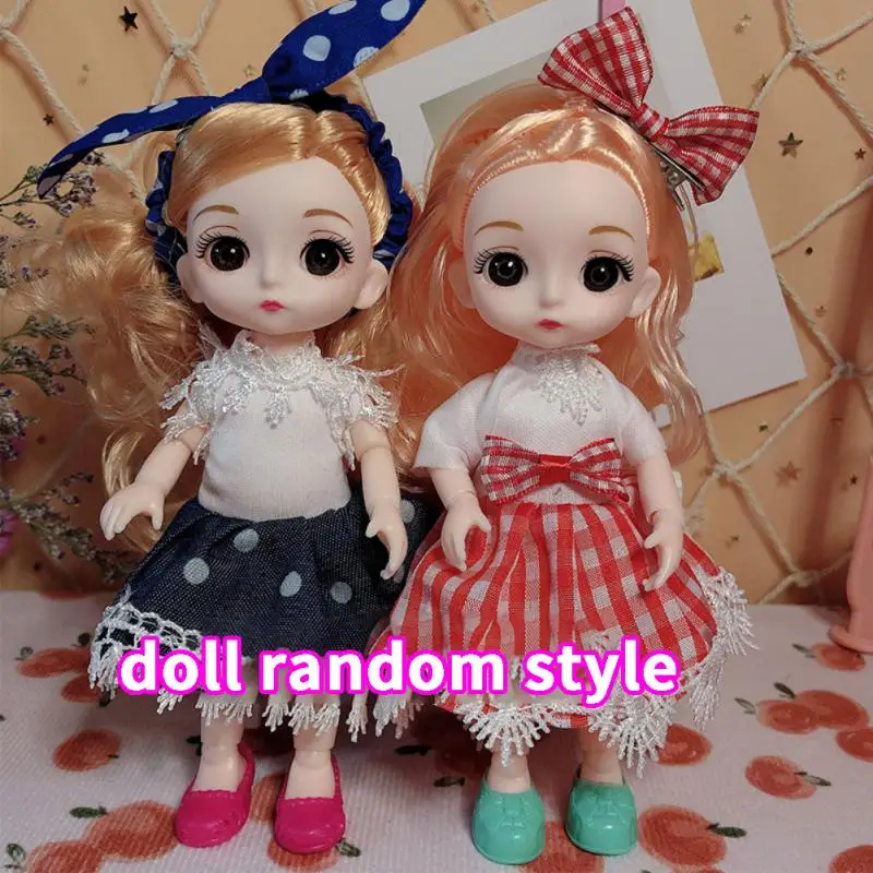 Dress Up Doll Big Eyes Bjd Doll Beautiful 6 Inches Doll Accessories Moveable Jointed Dolls 13 Joints Dolls Plastic