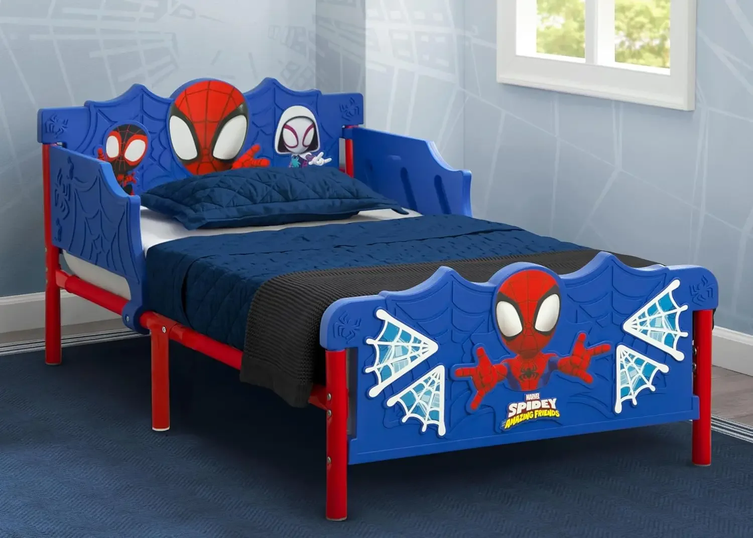 Children Spidey and His Amazing Friends 3D Toddler Bed, Blue