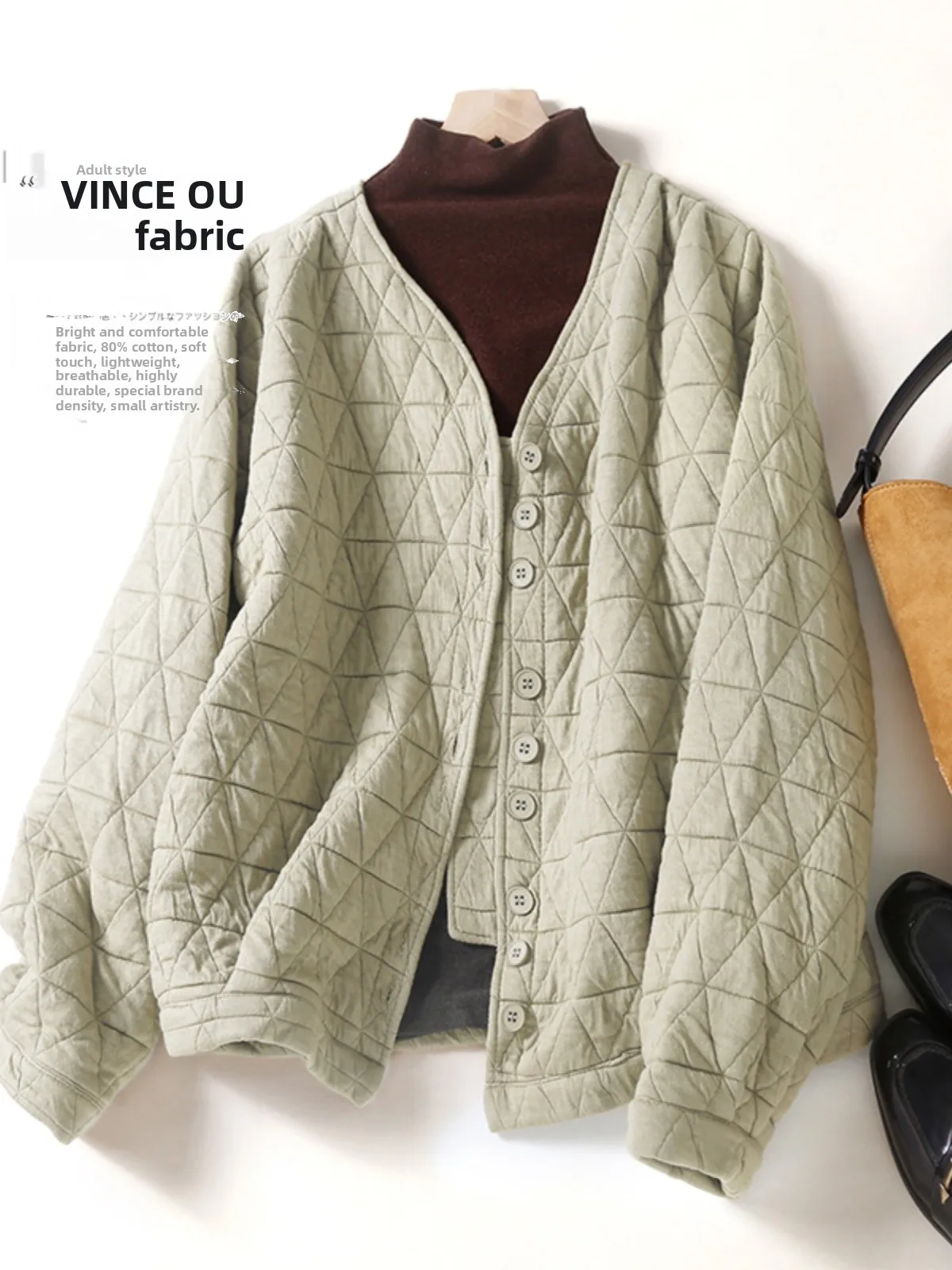 레트로 패션 다이아몬드 장식 여성 캐주얼 싱글 버튼 아우터 롱 슬리브 베이스볼 스타일 오픈 가디건