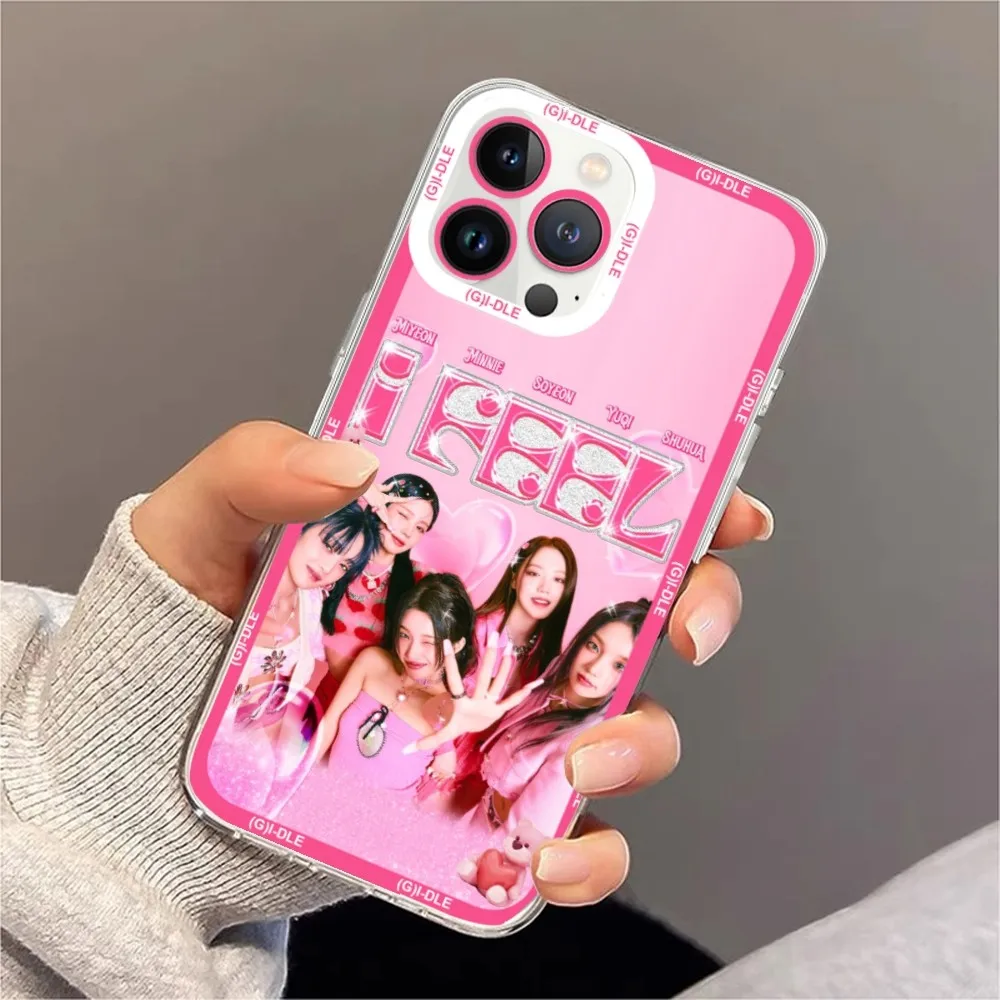 KPOP g-(G)I-DLE gidle Phone Case For iPhone 11 12 Mini 13 14 Pro Max Transparent Shell