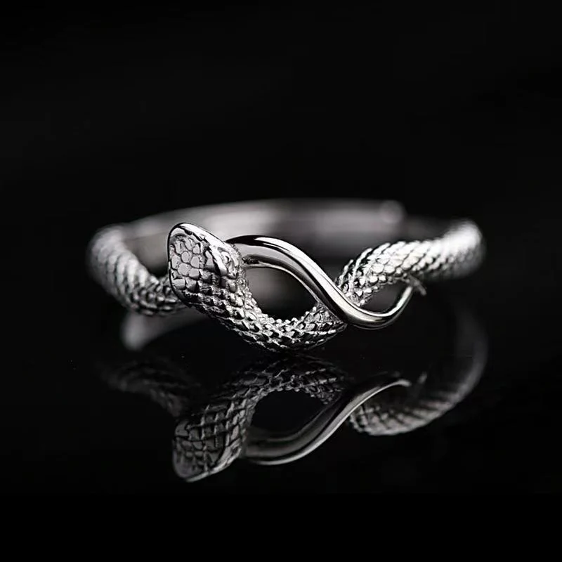 

Кольцо со змеей, мужское и женское индивидуальное высококачественное кольцо со знаком зодиака, ювелирные изделия на указательный палец в виде змеи, модные кольца из серебра 925 пробы