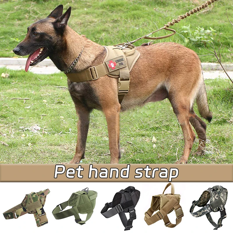 

Tactical Training Dog Vest Light Patrol Dog Clothing Adjustable Harness Support Pet Training Control Safety Hand Strap Vest