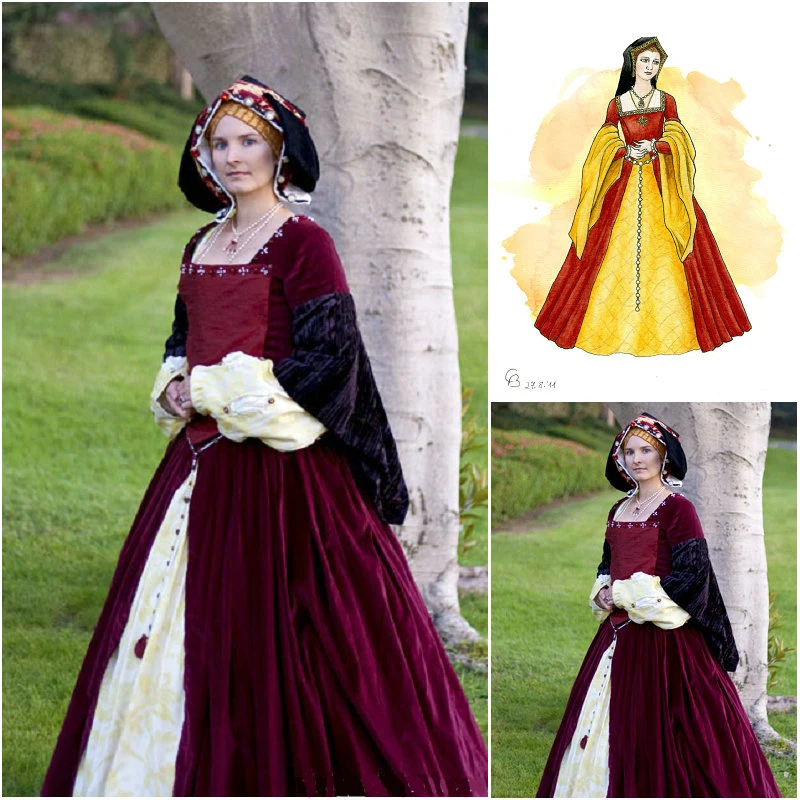 

Anne Boleyn red royal dress Victorian Queen Elizabeth Tudor Period Gothic Faire Tudor Dress Victorian Versailles Dancing gown