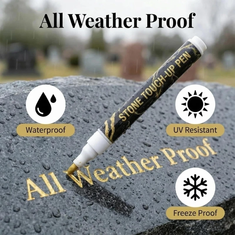  Colorful Tombstone Marker Pen Waterproof Paint Pen For Restoring Grave Inscriptions Gravestone Lettering, Stone Painting