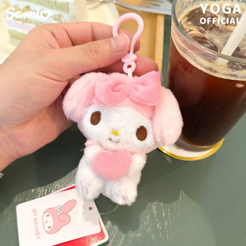 Anime My Melody Plüschtiere Cinnamoroll Puppe Schlüsselanhänger Anhänger Kawaii 8,5/9,5 cm Paar Buch Verpackung Dekoration Urlaub Geschenke