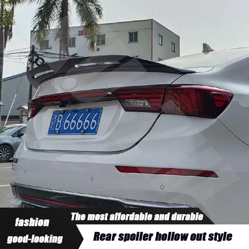 Real Carbon Fiber Spoiler Car Rear Trunk Wing Type Hollow Out Style Ducktail Spoiler For Kia Cerato Forte Sport Gt 2019-2024