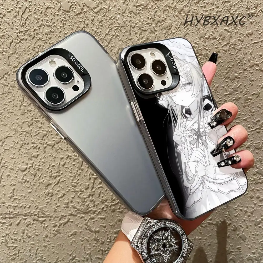 Comic Subculture Silver-haired Girl Phone Case FOR IPhone16 15 pro max 14 11 12 Pro 15 Plus 13 Pro MAX XR XS Silver Covers