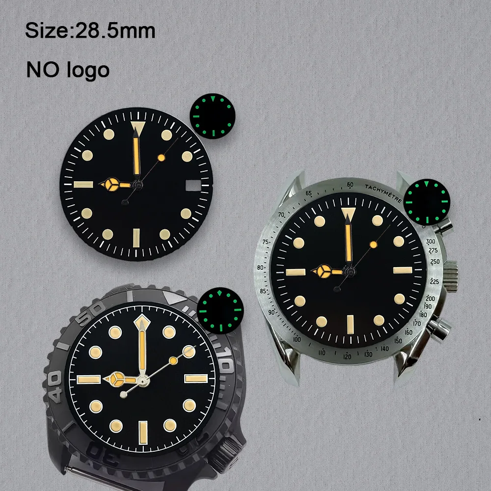 No Logo 28.5mm Retro Blank Dial For NH35 Movement Custom Logo Watch Dials Hands Accessories Repair Tools