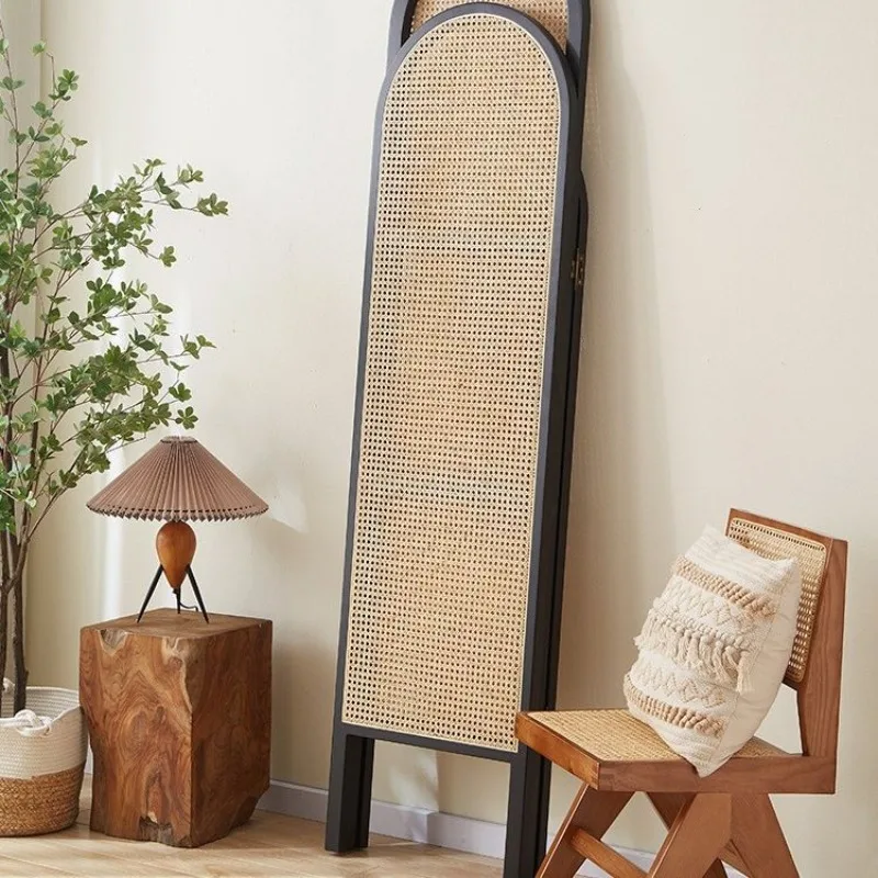 

Spot solid wood rattan, screen home bedroom cover decoration partition floor entrance entrance folding screen decoration