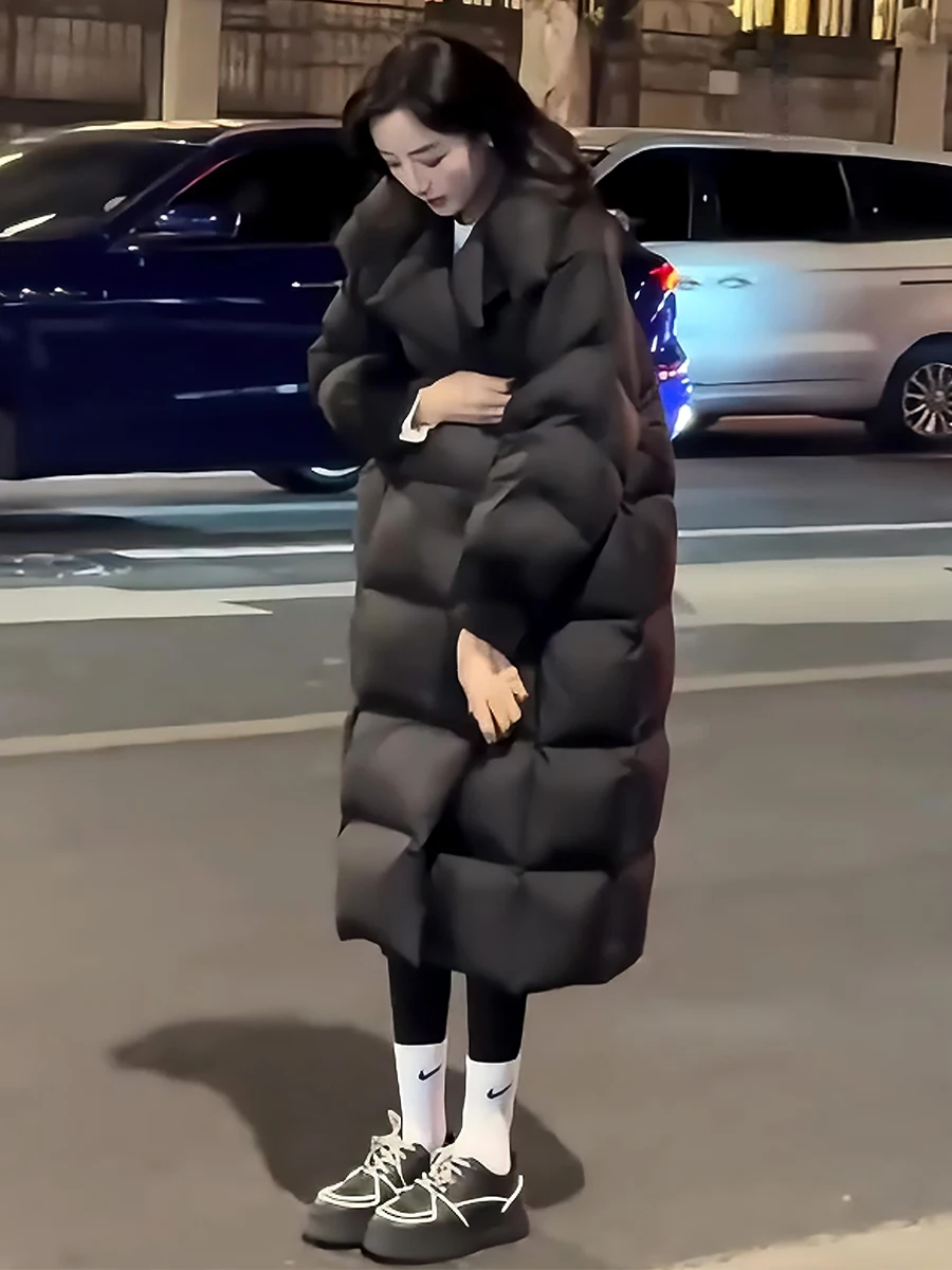 Invierno Thiened blanco Du down Jaet mujer abrigo con cuello Faionable cálido viajero Sle longitud media otro cuello