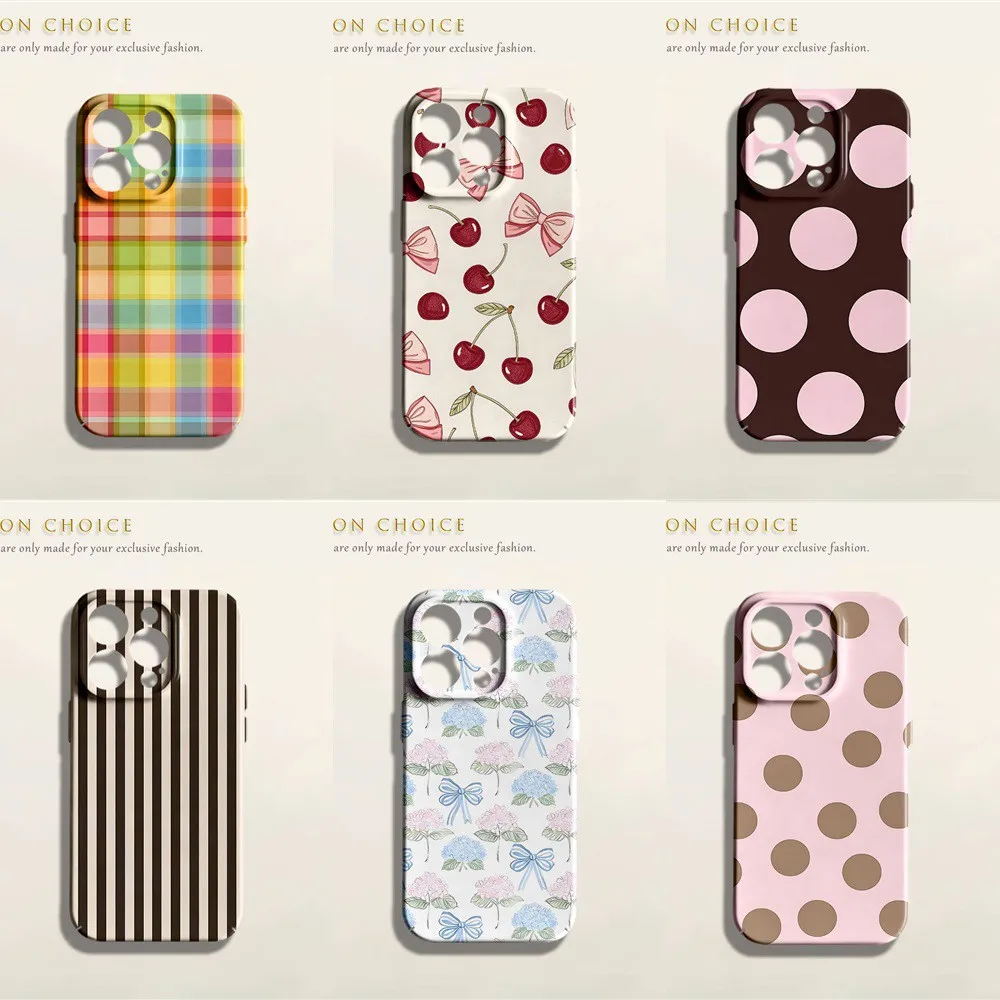 HOT Luxury Glossy Film Hard Phone Case for Samsung Galaxy A37 A57 A07 A16 A56 A26 A55 A35 A15 A54 A14 4G 5G Cherry Print