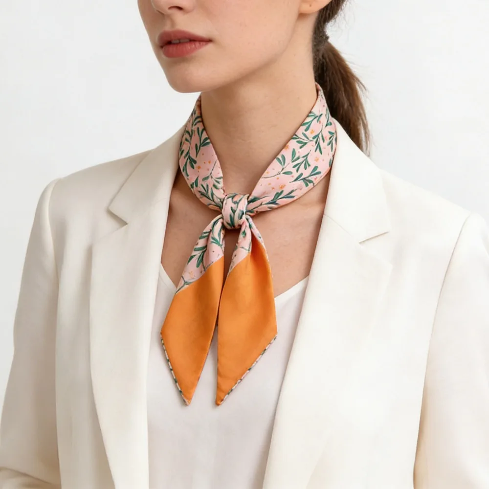 

Fashion Luxury Silk Scarf for Women, Skinny Bag Scarves, Head Neckerchief