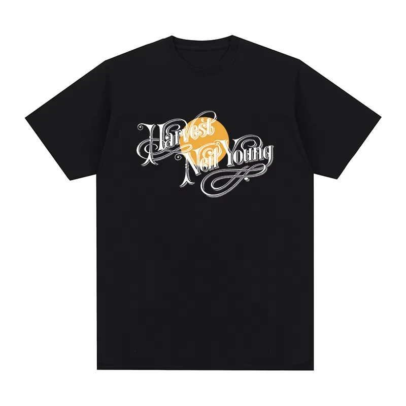 Neil young harvest Vintage T-shirt 90S Adult Fashion Band Cotton Breathable T shirt Summer New Fashion Men's Women's T-shirt